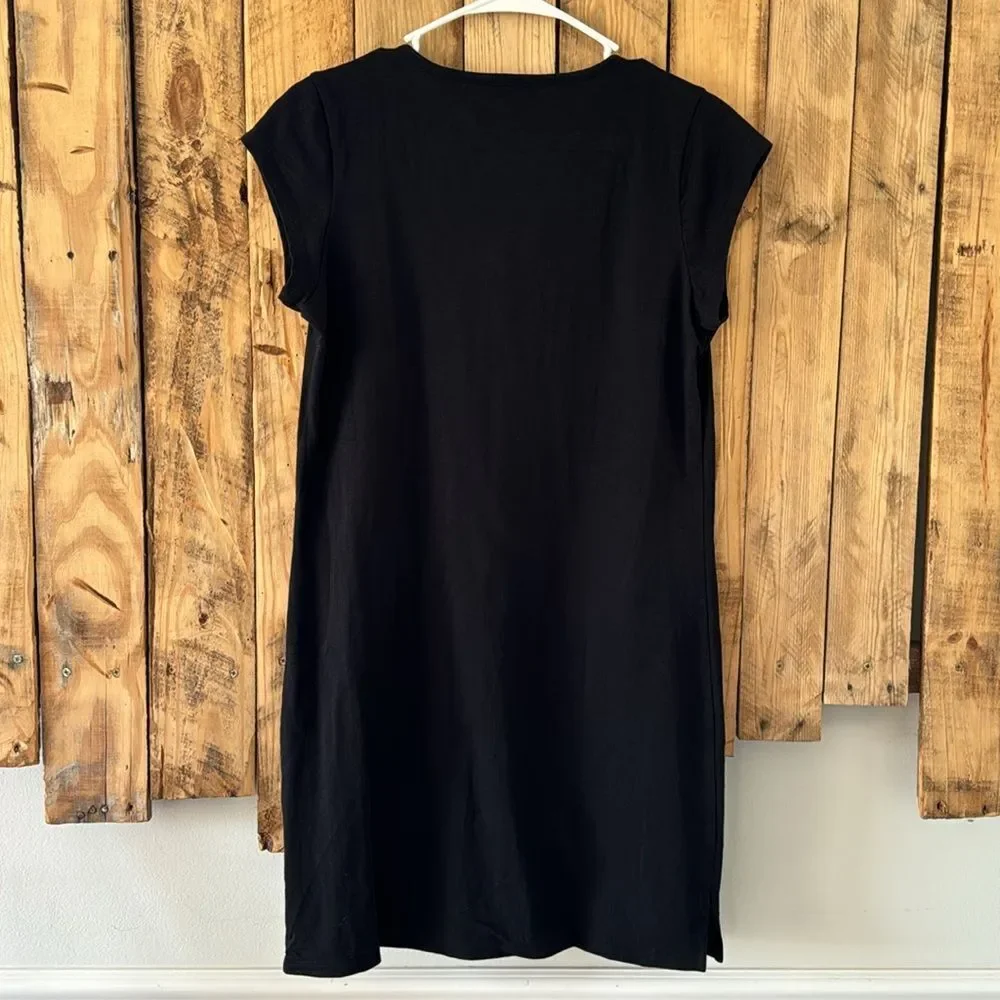 Joie Women Embroidered Detail Boho Cap Sleeve Mini Dress Black Size Small‎